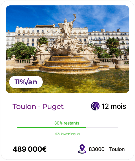 Projet immobilier financé sur Tokimo — Toulon